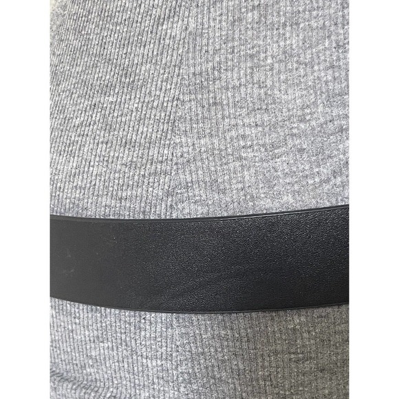 Womens Belt Small Black Faux Leather Gold Tone Circle Buckle Casual Dress - Picture 3 of 5